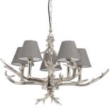 Nickel Antler Chandelier E14 40W