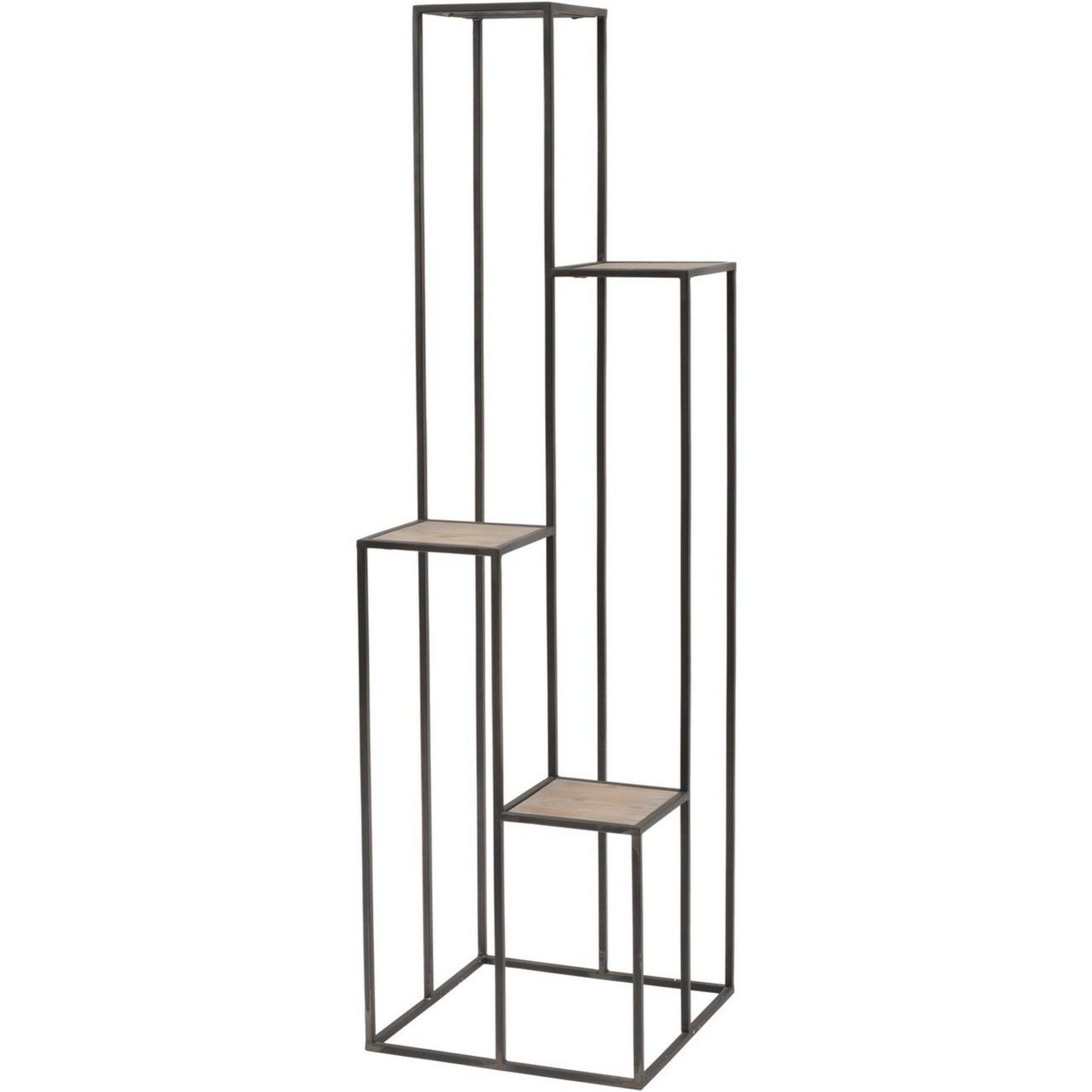 4 Tier Black Iron Corner Shelf