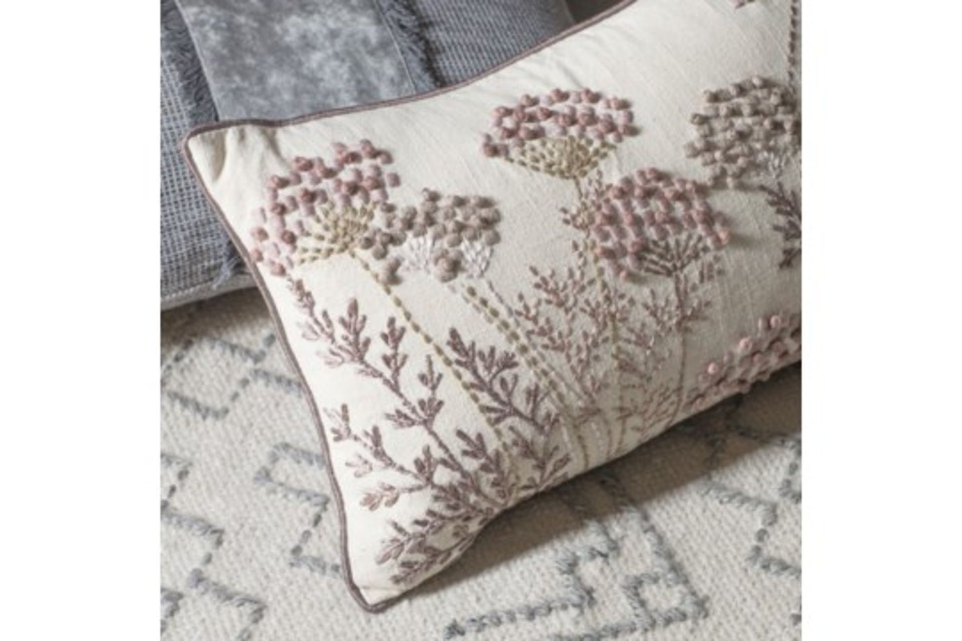 4 x Patterdale Cushion Blush Feather Filled Applique Design In A Beautiful Combination Of Purple And