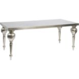 Astor Hand Embossed Rectangular Metal Dining Table