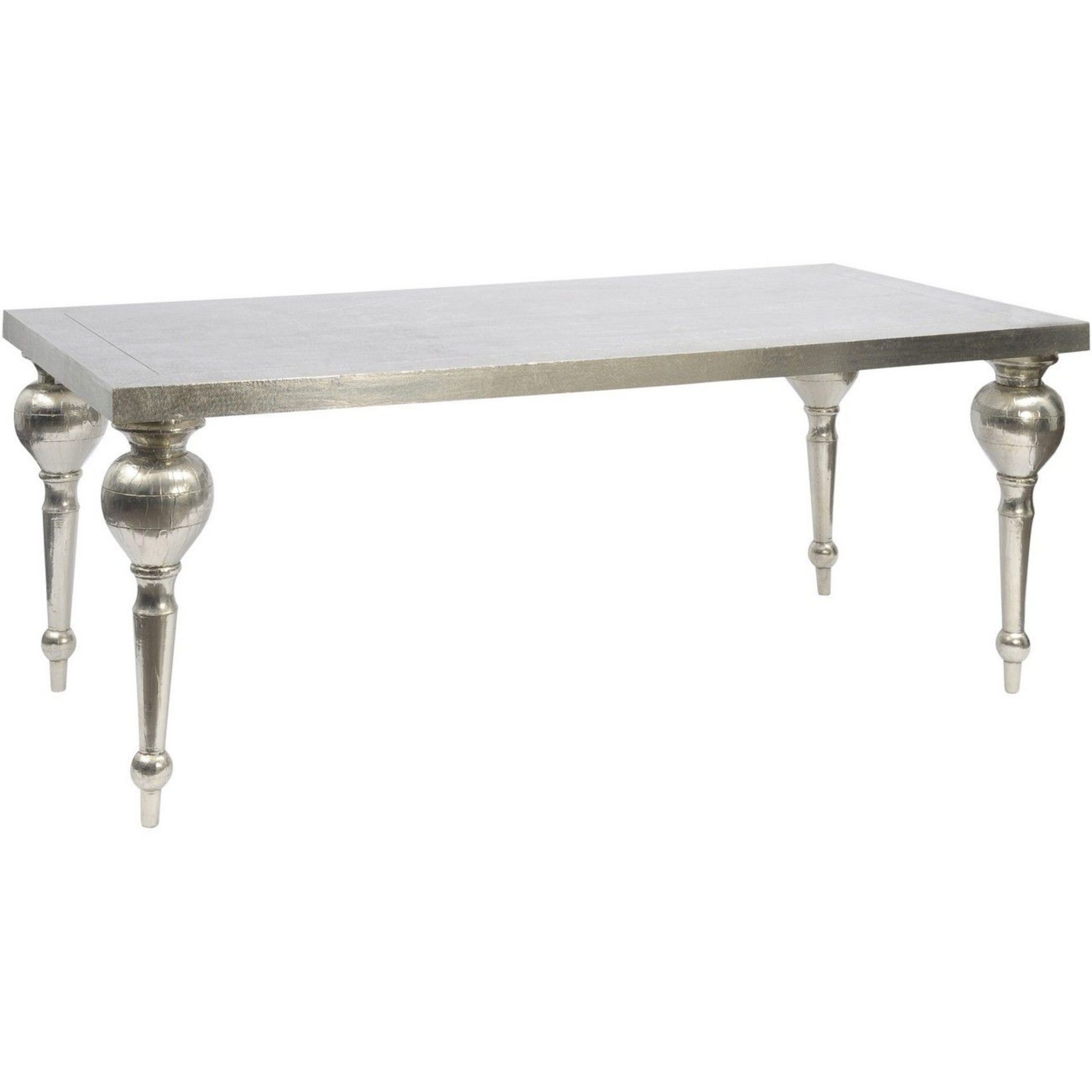 Astor Hand Embossed Rectangular Metal Dining Table