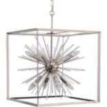 Large Silver Starburst Chandelier E14 40W 8