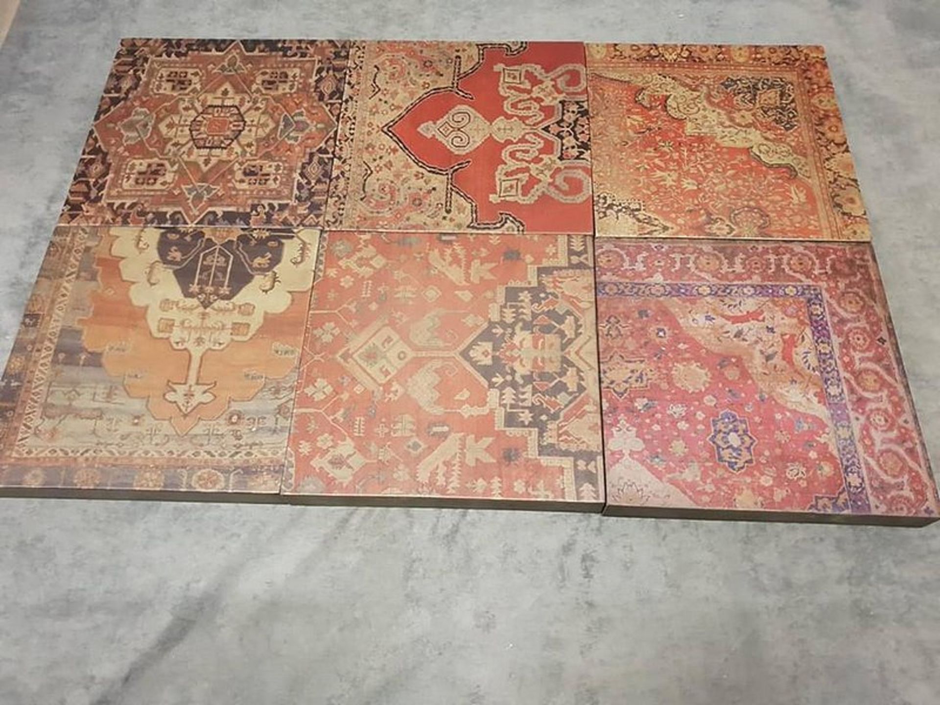 Coup & Co Art Persian Carpet Wall Tiles - Colour Persian Carpet Wall Tiles Full Colour Set Of 6 35.1