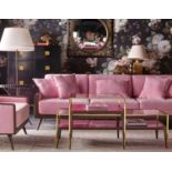 Serene Armchair Nina Pale Pink A Contemporary Oversized Sofa Featuring A Classic Darkstained Solid