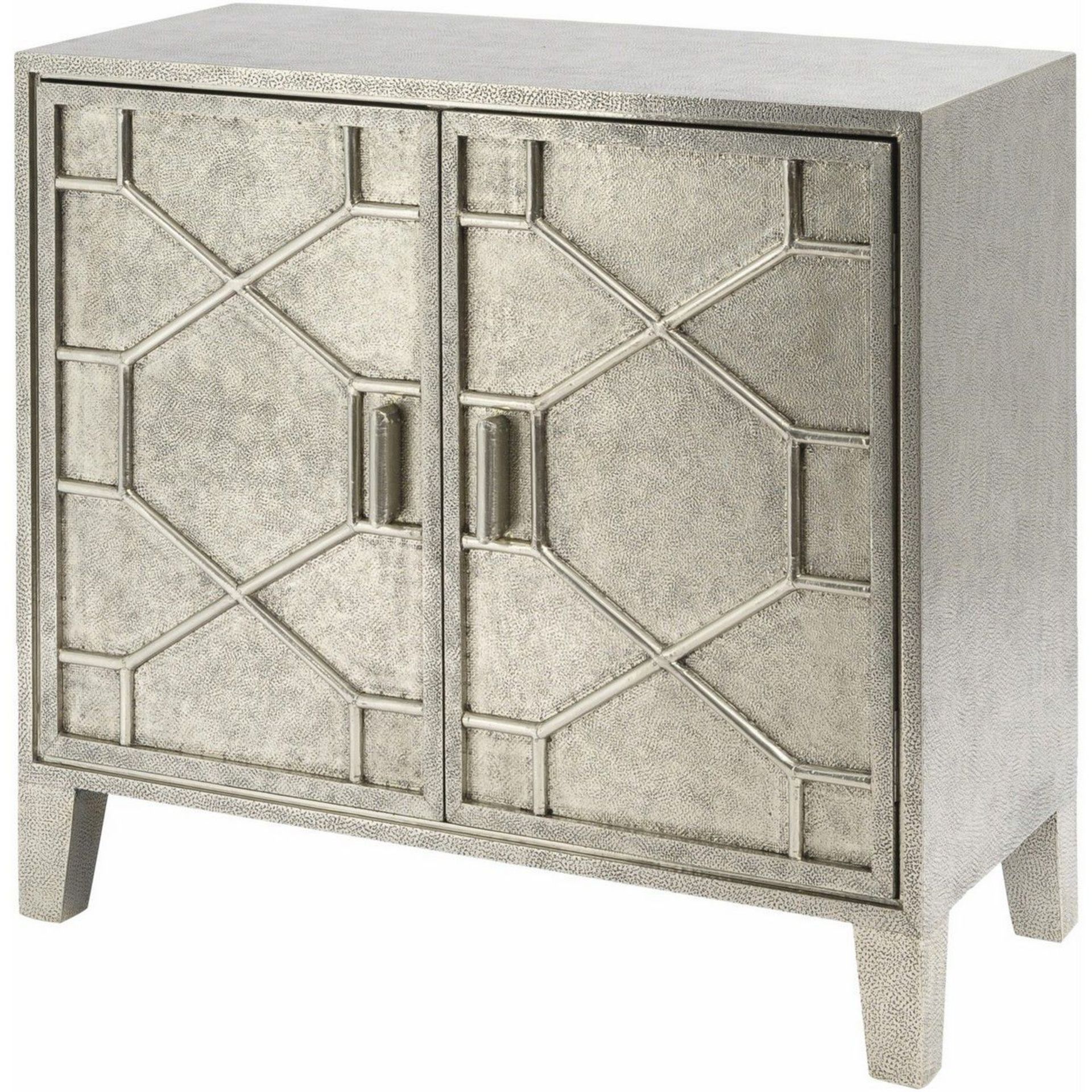 Astor Hand Embossed Metal 2 Door Cabinet - Image 2 of 4