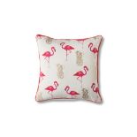4 x Flamingo & Pineapples Cushion Blush Quirky Design With Flamingo Silhouette And Metallic