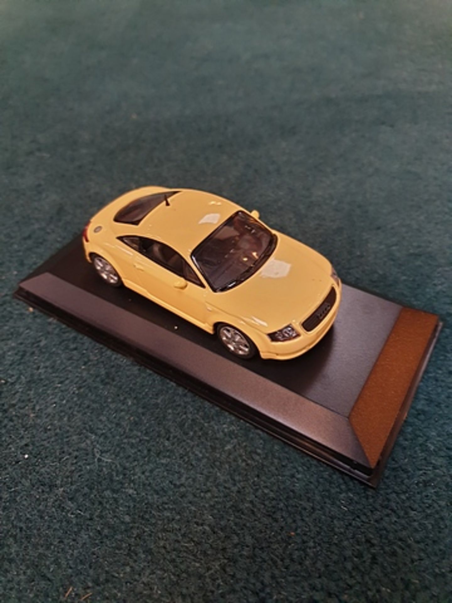 Minichamps Scale 1/43 Model 430 01722 Audi TT Coupe 1998 Yellow Diecast Model Car Complete In Box - Image 2 of 2