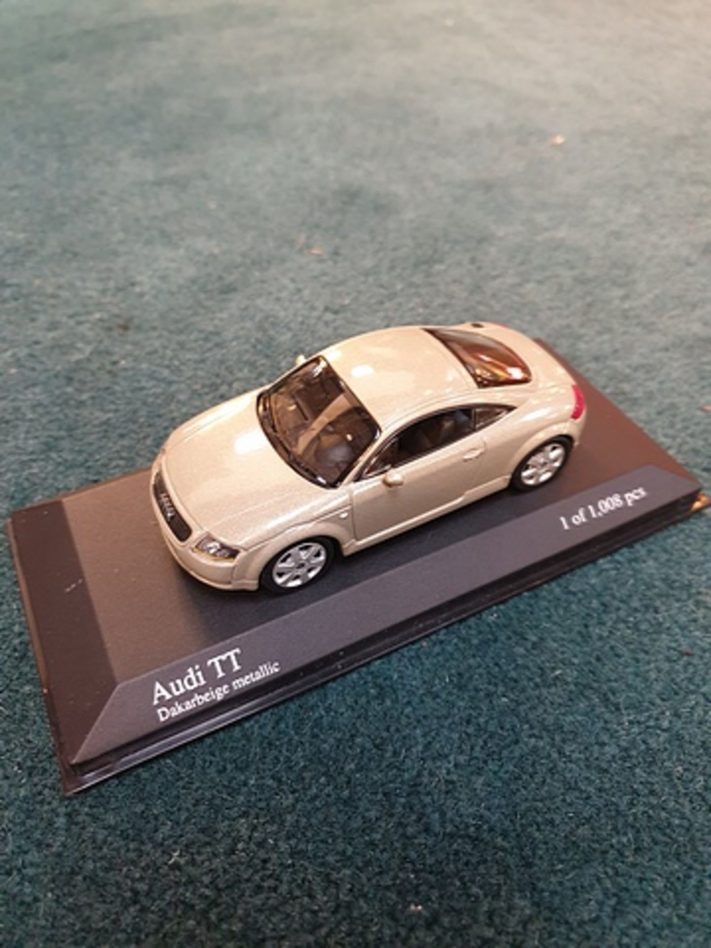 Minichamps Scale 1/43 Model 430 017254 Audi TT Coupe 1999 Beige Metallic Complete With Box