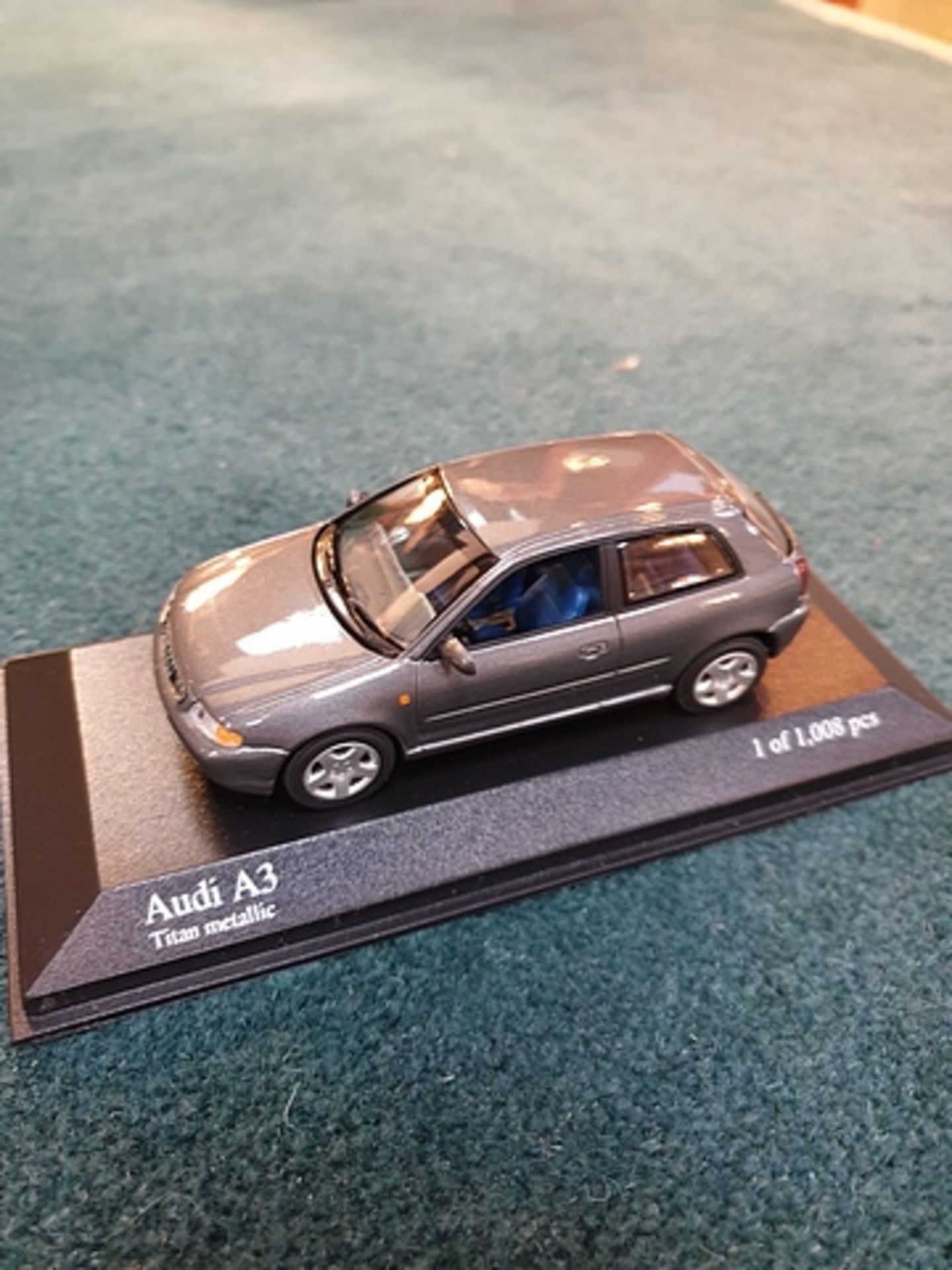 Minichamps Scale 1/43 Model 430 015105 Audi A3 1996 Grey Metallic Complete With Box