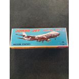 T.T Toys Takatoku (Japan) Tin Friction Powered Pan Am Boeing 747 Jumbo Jet Airplane 200 X 240 X