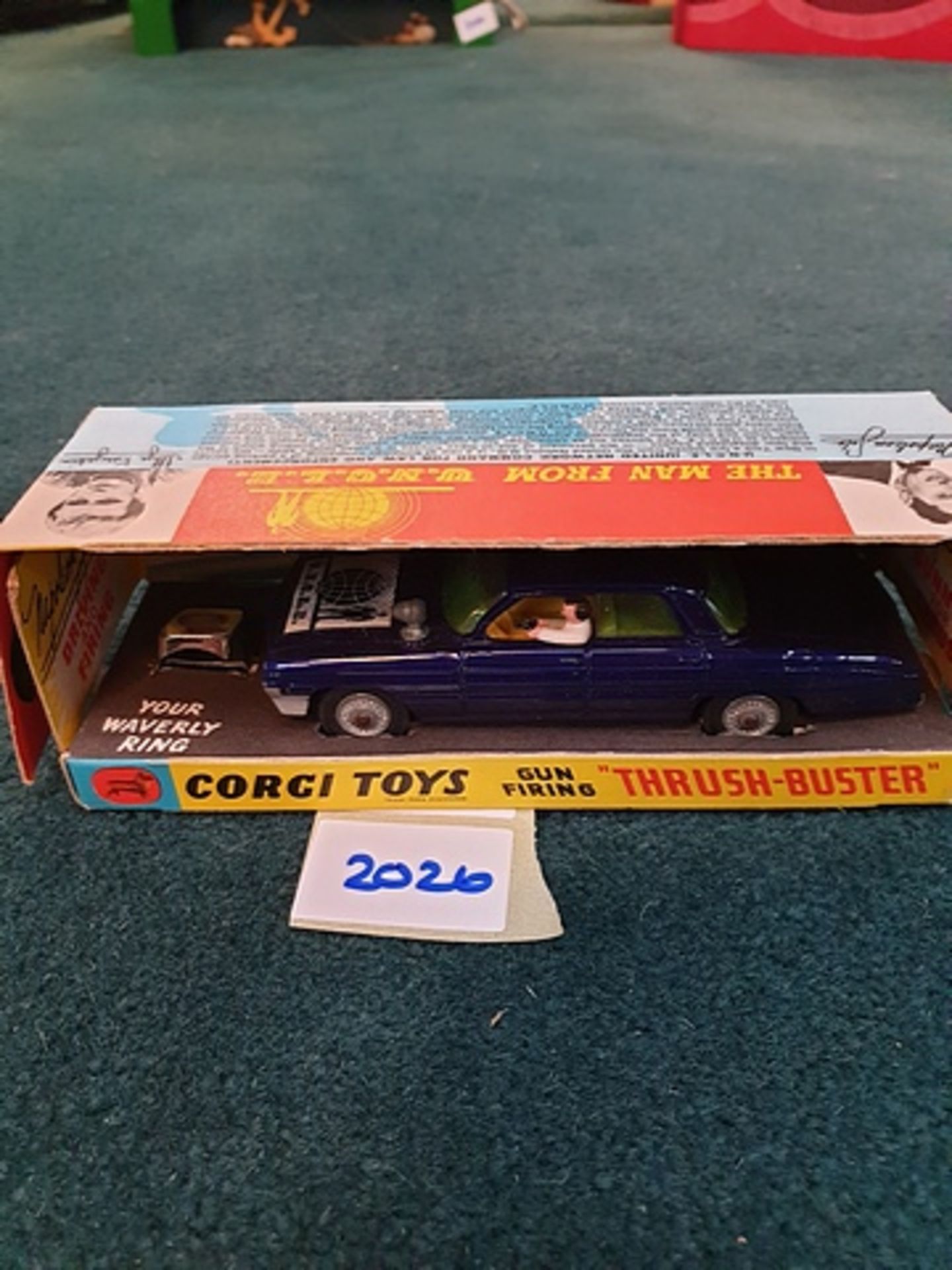 Corgi #497 The Man From Uncle Super 88 Oldsmobile A Gun Firing Thrush Buster In Blue With Yellow