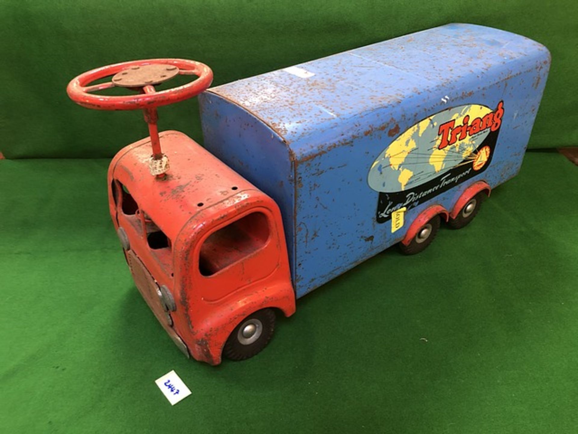 Triang Long-Distance Transport Six Wheels Children's1950s Very Rare Triang Tin Plate Ride On Lorry