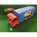 Triang Long-Distance Transport Six Wheels Children's1950s Very Rare Triang Tin Plate Ride On Lorry