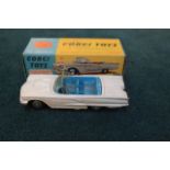Corgi Toys Diecast model 215S Ford Thunderbird open sports car with blue and silver interior