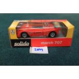 Solido (France) #199 Diecast March 707 Can AM In Red With The Racing Number 77 Complete With Box.