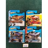 4 X Hot Wheels 44/247 2012 HW Premiere, 87/247 68 Hemi Barracuda, 112/247 66 Ford 427 Fairline,