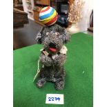 Nomura Tn Japan Wind-Up Dog Balancing Ball On Head And Wagging Tail Made In Japan 1950s