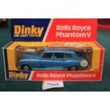 Dinky Toys Diecast # 124 Rolls-Royce Phantom V In Blue Complete With Box.