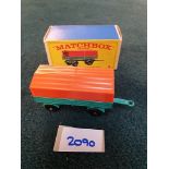 Matchbox Lesney #2 Diecast Mercedes Trailer In Green With Orange Cover Produced From 1970 To 1980
