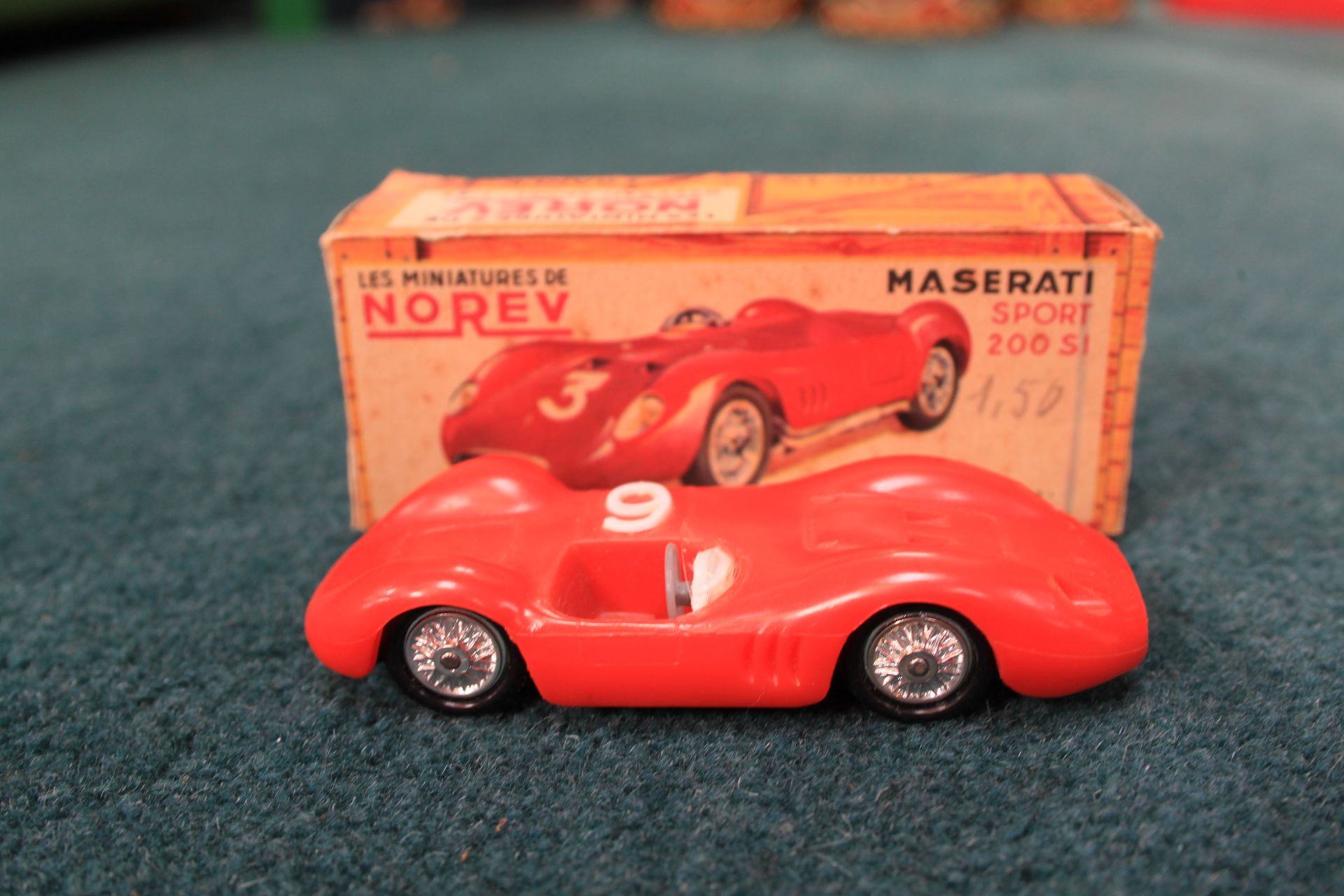 Norev (France) #12 Maserati Sport 200SI In Red With The White # 6 Scale 1/43 Plastic Complete In