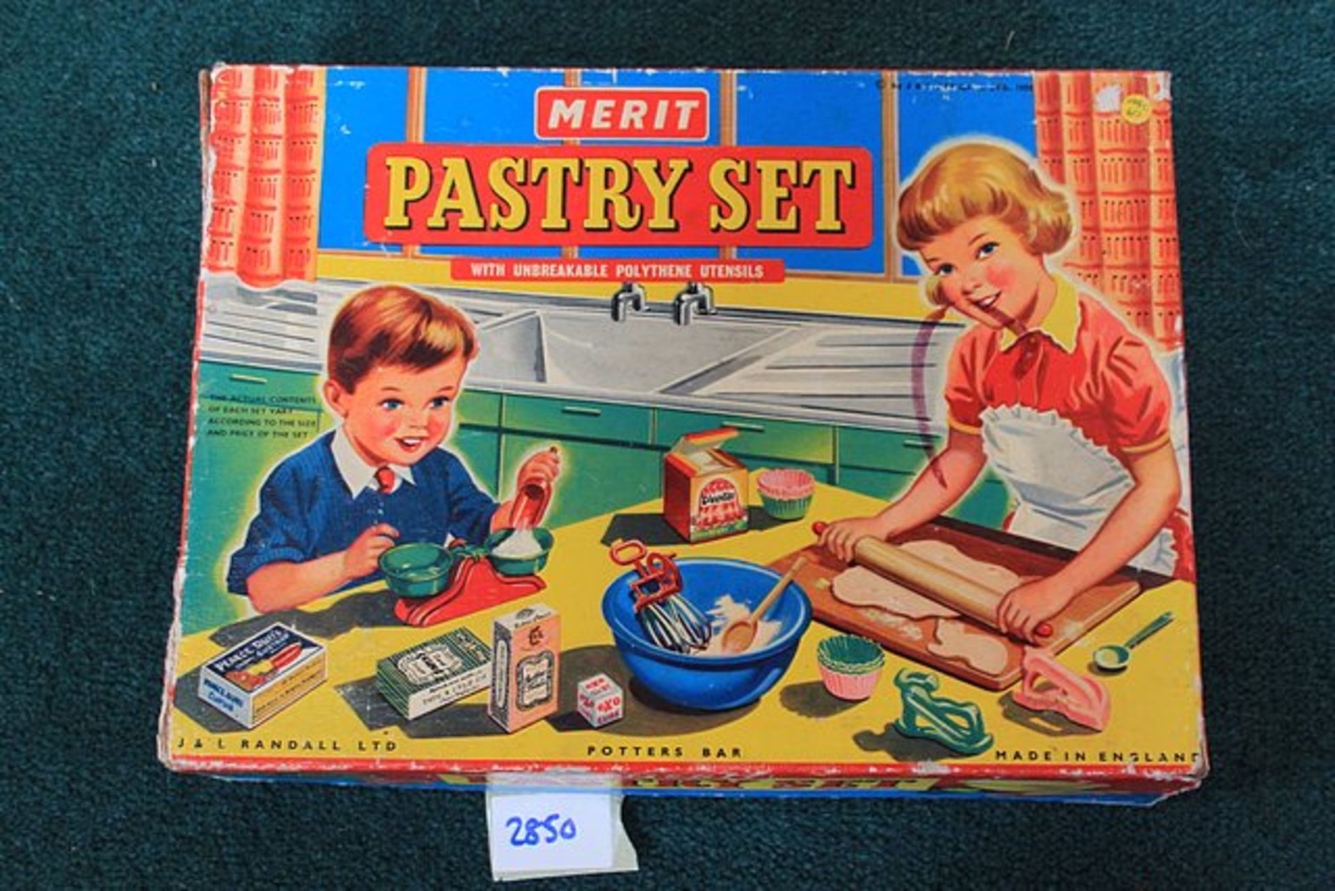 Merit Pastry Set 1950/60s Vintage Toy Pastry Set In It's Original Box. The Set Includes A Wooden