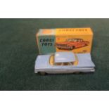 Corgi Toys Diecast model 220 Chevrolet Impala in pale blue with yellow interior complete with box