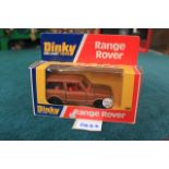 Dinky Toys Diecast # 192 Range Rover In Bronze With Red Interior Complete With Box