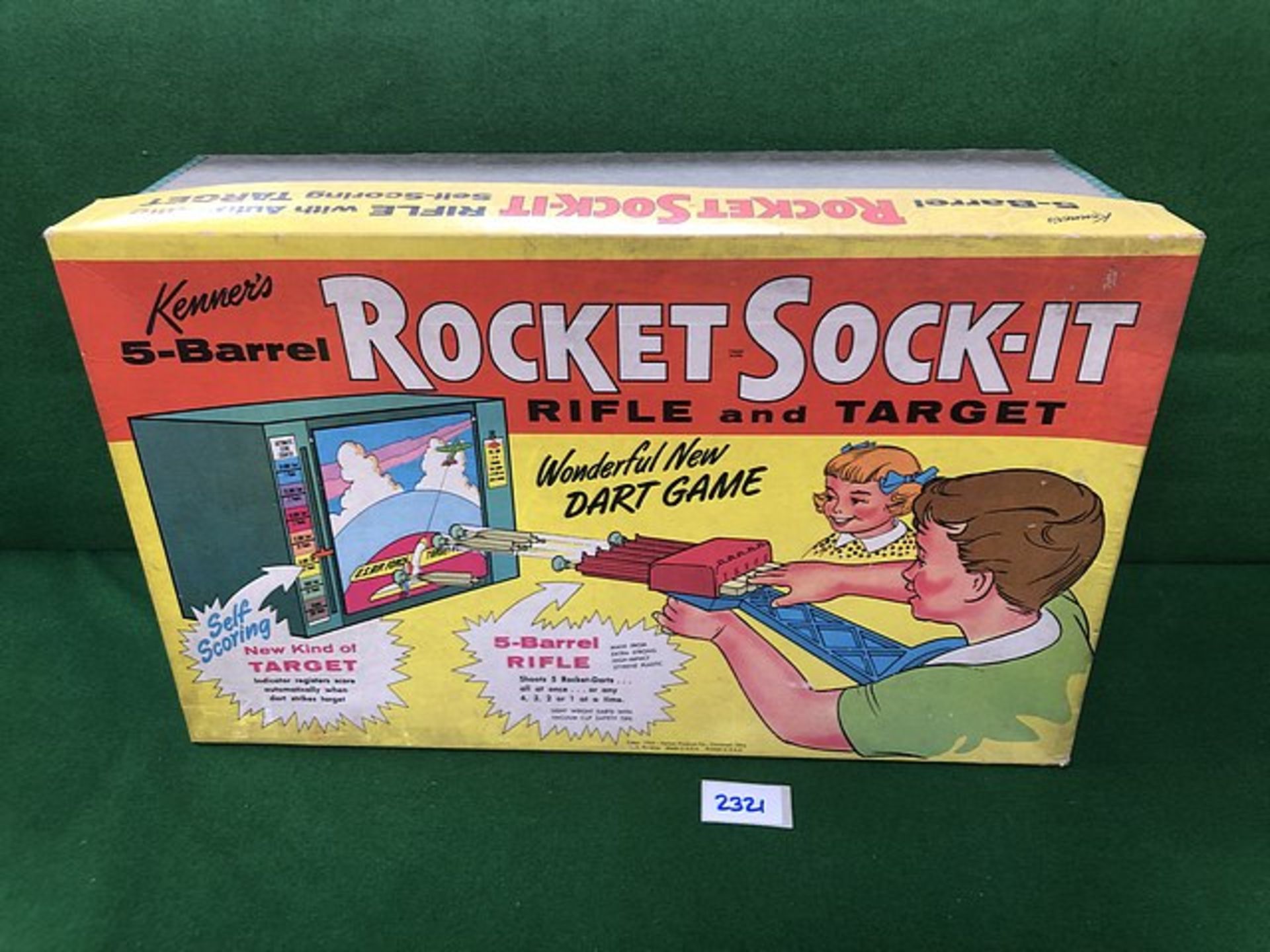 Kenner #344 5-Barrel Rocket Sock-It Rifle And Target Dart Game 1955 Complete With Box