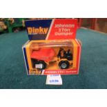 Dinky Toys Diecast # 430 Is A Johnson's 2 Ton Dumper Truck Complete With Box.