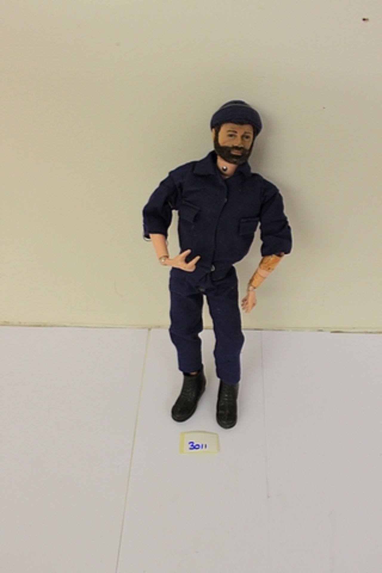 Vintage Action Man Figure With Navy Outfit