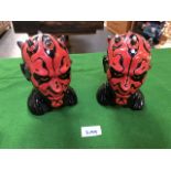 A Pair Of Darth Maul Star Wars Head Ornaments