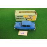 Jouet (France) Minialuxe Ford Anglia Deposee Ford Anglia Blue Plastic Complete With Box