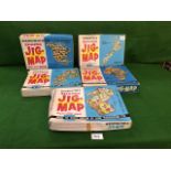 5 X John Waddington Shaped Jig-Map Jigsaw Puzzle Comprising Of Design #423 North America