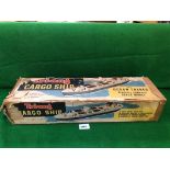 Triang #4365 Vintage Battery Operated "M.S. Ocean Trader" Cargo Ship . 20 Inches Long And 4 Inches