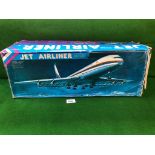 China Toy Me087 1970s Red China Tin Toy Jet Airliner Big Passenger Aeroplane Battery Operated