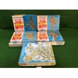 5 X John Waddington Shaped Jig-Map Jigsaw Puzzle Comprising Of Design British Isles, #424 South