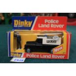 Dinky Toys Diecast # 277 Police Land Rover With Policeman Figure Complete With Box.