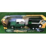 Halsall Diecast Land Rover Defender And Plastic Horse Box With Horse Complete Inbox