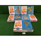 5 X John Waddington Shaped Jig-Map Jigsaw Puzzle Comprising Of Design #421 British Isles, #426