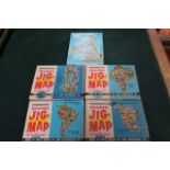 5 X John Waddington Shaped Jig-Map Jigsaw Puzzle Comprising Of Design #421 British Isles, #426