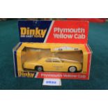 Dinky Toys Diecast # 278 Plymouth Yellow Cab Complete With Box