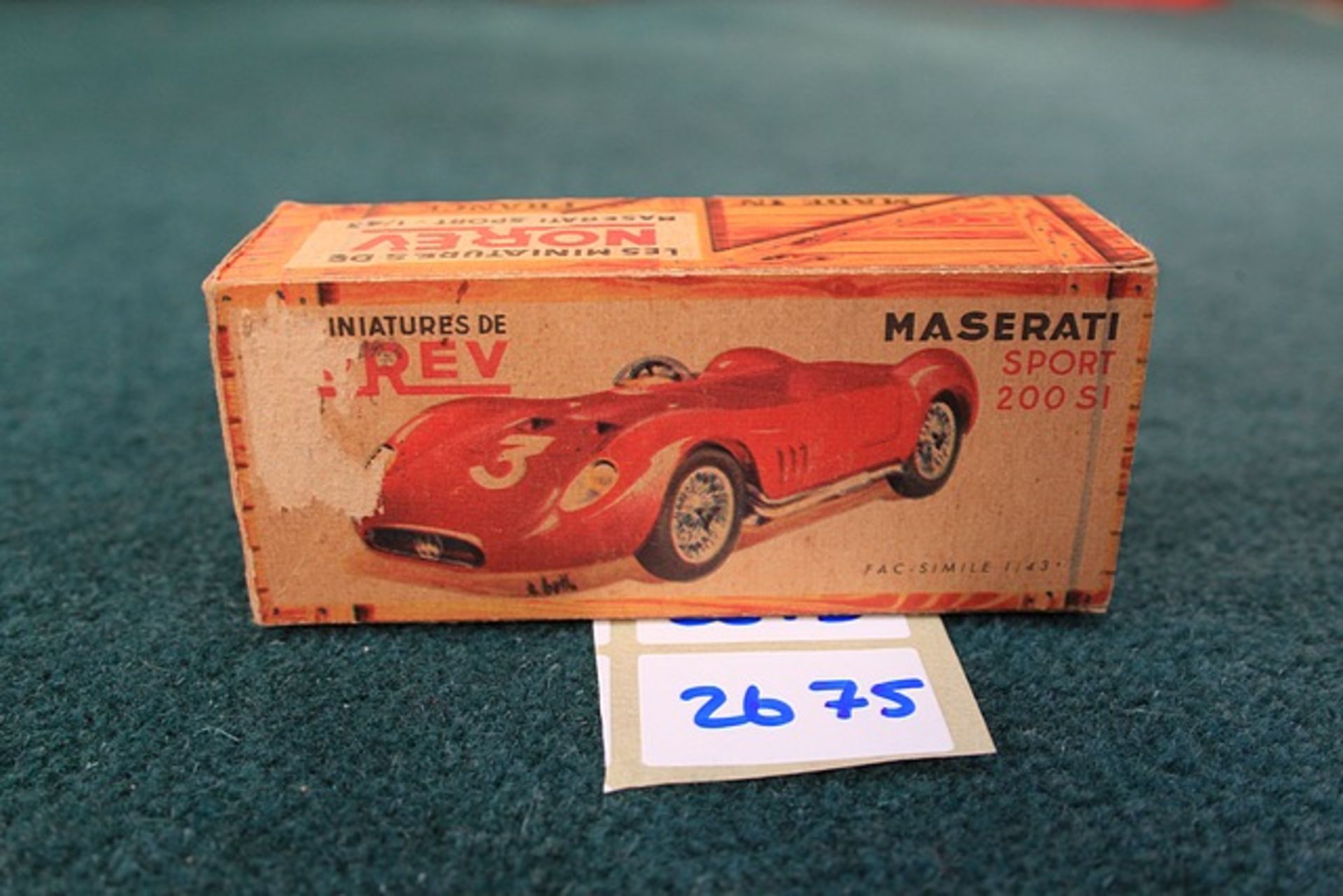 Norev (France) #20 Maserati Sport 200SI In Red With The Yellow # 5 Scale 1/43 Plastic Complete In