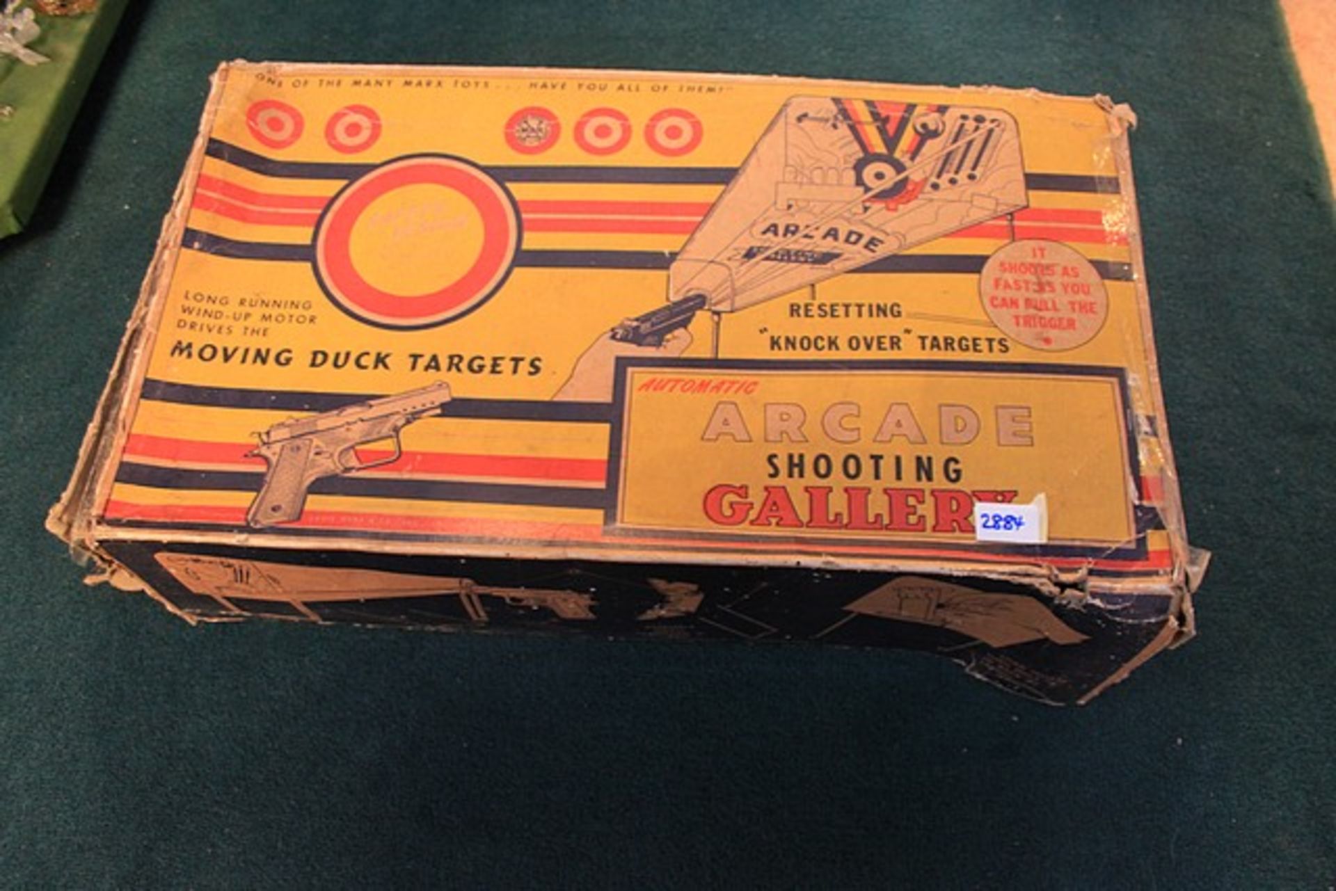 Louis Marx Automatic Arcade Shooting Gallery With Duck Targets 1950s Complete With Box. (Box Has