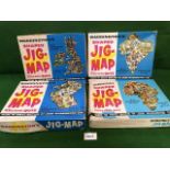4 X John Waddington Shaped Jig-Map Jigsaw Puzzle Comprising Of Design #425 Australia, #421 The
