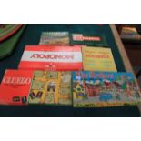 5 X Box Board Game The Archers, Cluedo, Monopoly, Scrabble With A Turntable, And Silverstone
