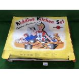 Chad Valley Kiddies Kitchen Set - Vintage - Polished Aluminium - Good Condition 1930s Complete