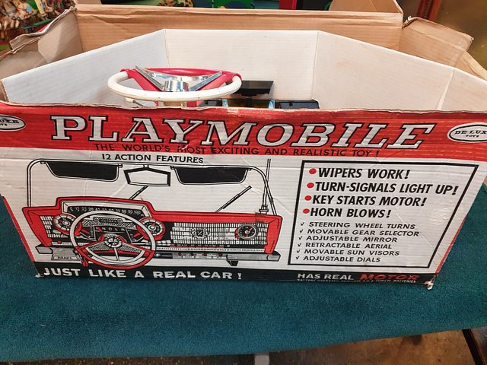 1960s Vintage Boxed Battery Operated 1960 Playmobil Car Model Toy Car Dashboard Simulated Drive - Image 3 of 5