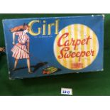 Mettoy Tinplate Child's Carpet Sweeper By Permission 'Girl' Comic Sweeper Part Measures 11 And A