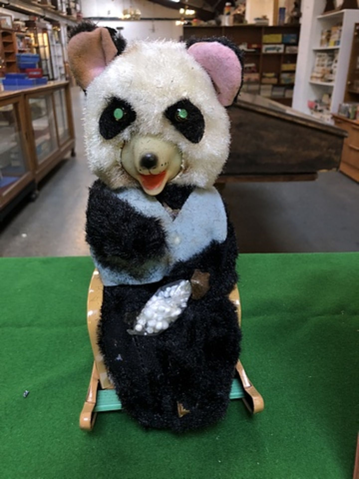 Modern Toys (Japan) Battery-Operated Grandpa Panda Bear Eating Popcorn I'm Rocking Chair 9.5" Tall - Image 2 of 3