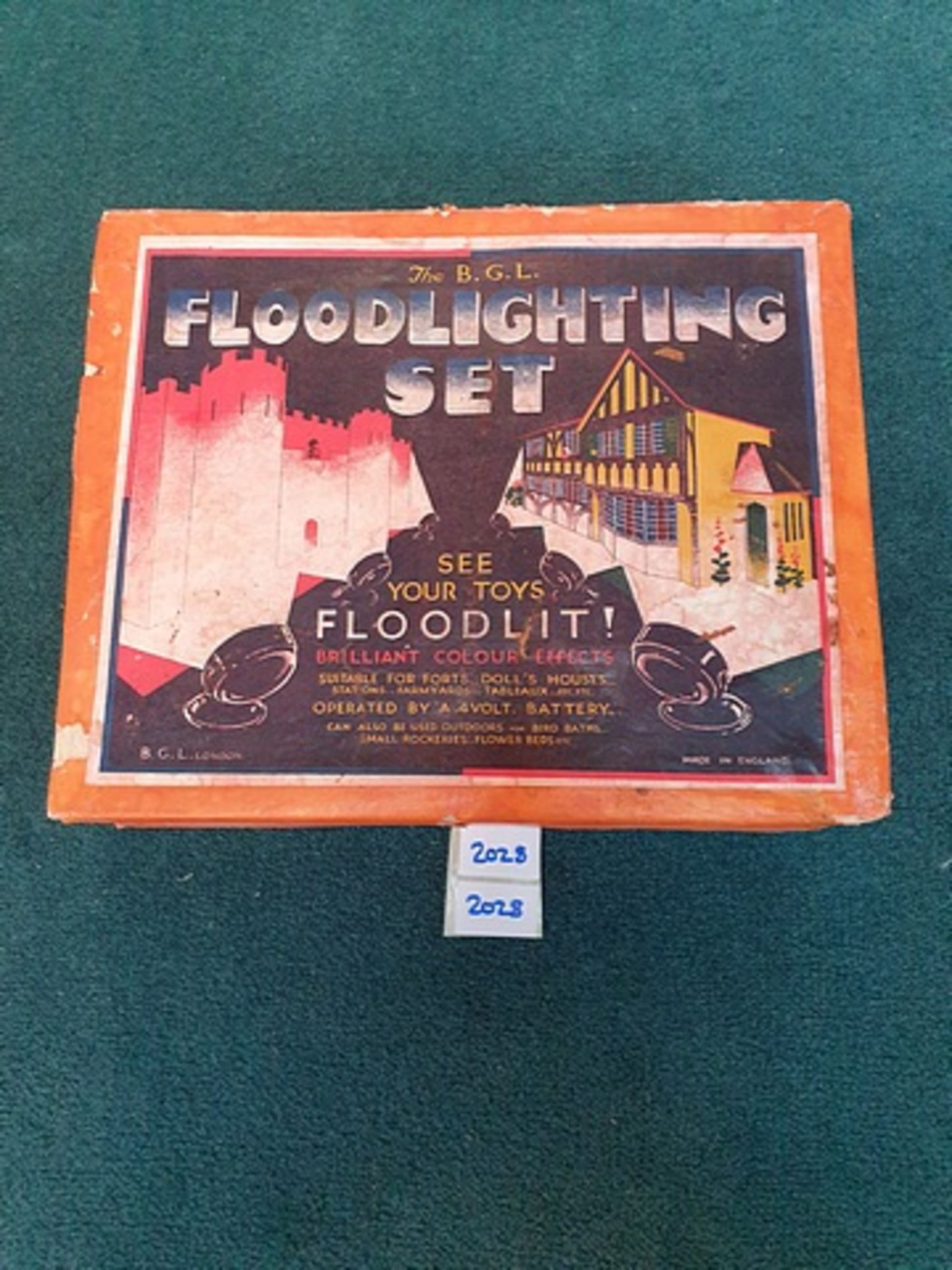 B.G.L. Floodlight Set - English Made, Boxed And Complete To Enable You To "See Your Toys Floodlit